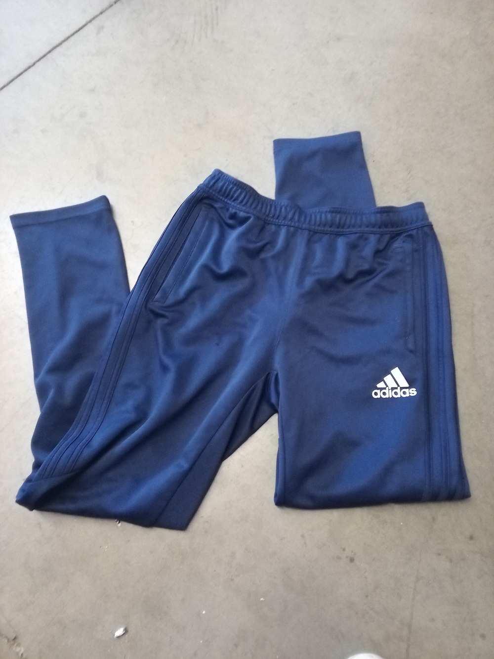 adidas Kids Navy Blue Jogger Sweatpants with White Logo